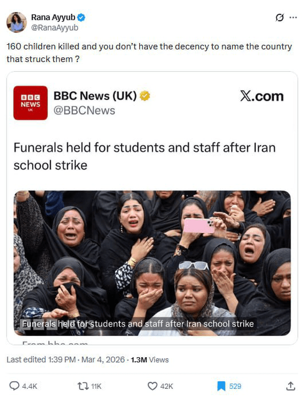 انتقاد نویسندگان و خبرنگاران خارجی از نحوه پوشش جنگ در BBC
